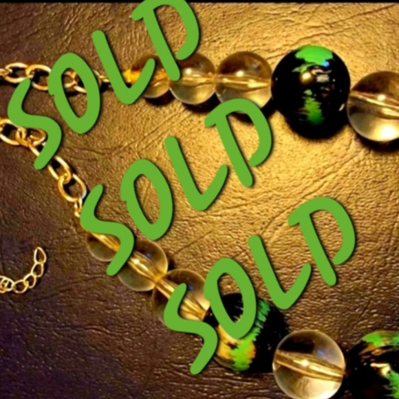SOLD SOLD Lucite "Pools of Light" Necklace 21"L - Picture 1 of 2